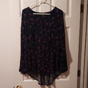 Torrid Black Floral Blouse